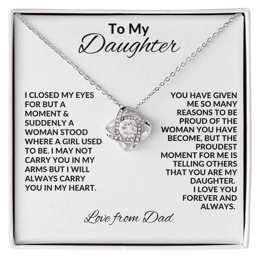 My Daughter| Carry You In My Heart - Love Knot Necklace